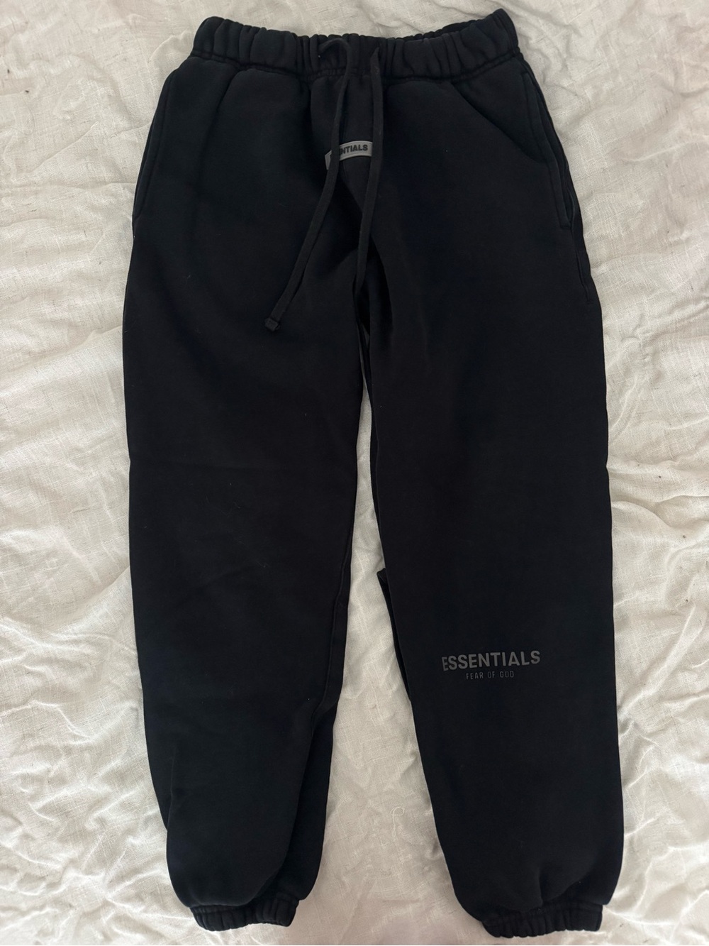 Essentials Black Logo Jogger Sweatpants